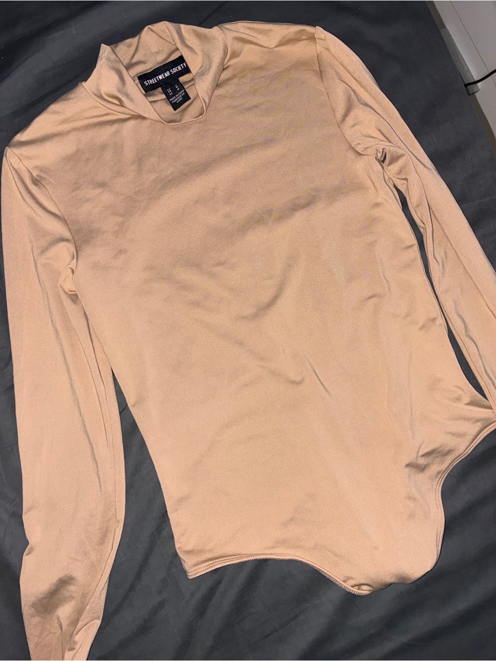 Woman’s bodysuit beige mock neck